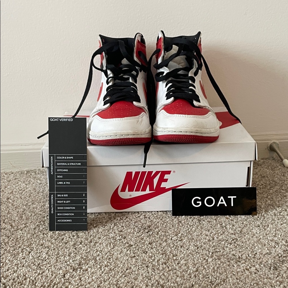 Nike Air Jordan 1 Retro High OG Red and White Sneakers
